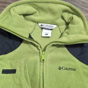 Columbia Sportswear Company Olive‎ Green Sweater Outdoor Hiking Full Zip 14Y